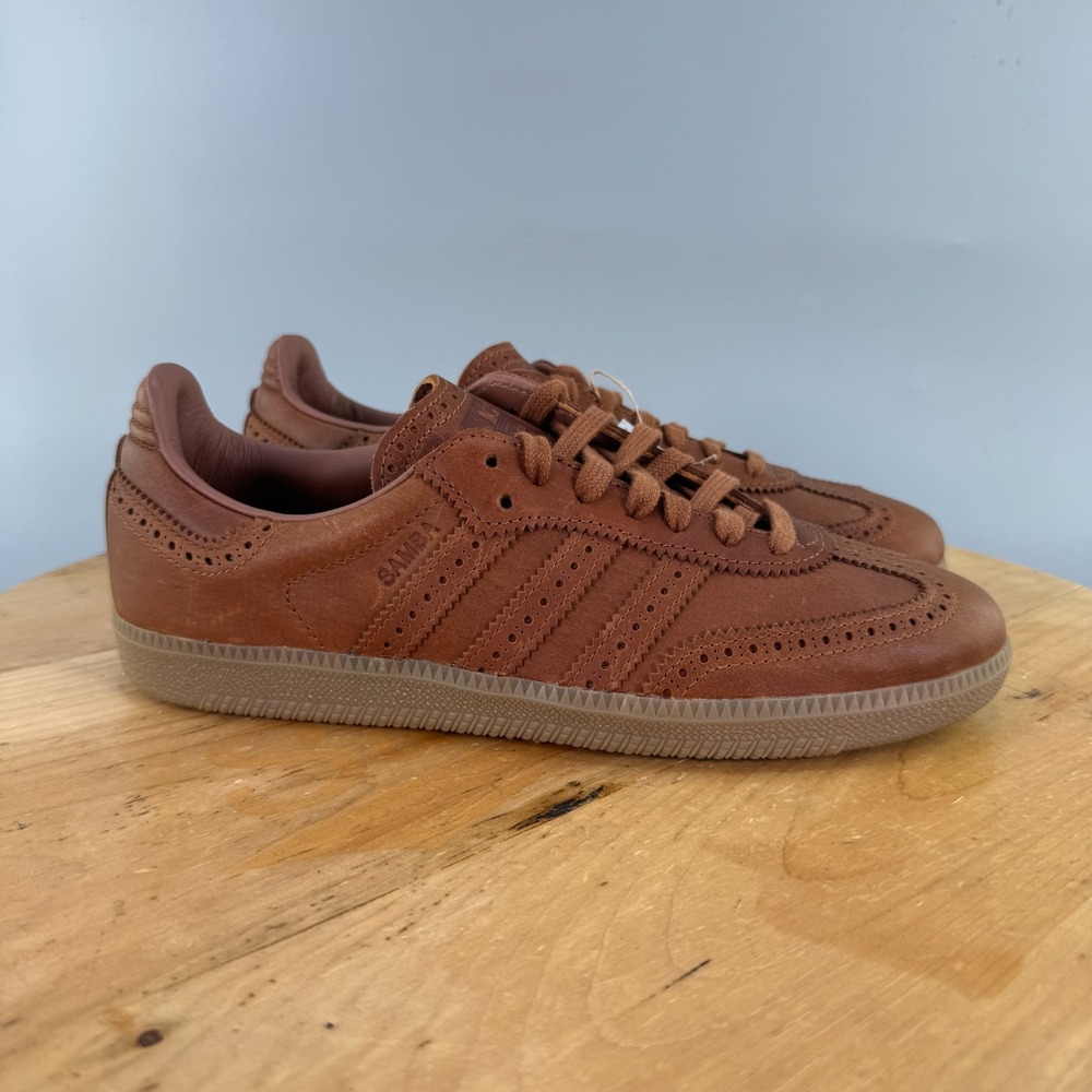 Mens 8 / Womens 9 - Adidas Samba OG Brogue Pack Shoes Dust Rust Brown Leather